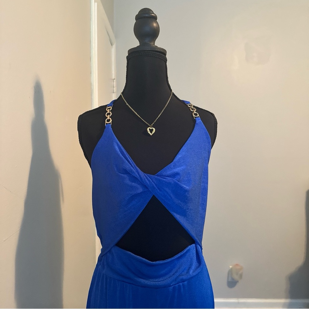 Fashion Nova Royal Blue Backless Dress
